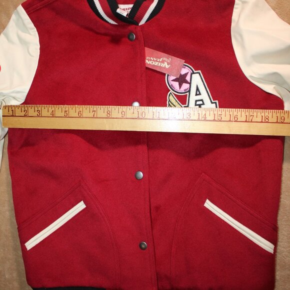 NWT Arizona Jean Co. Sz. L Red Varsity Letterman Retro Red Button Jacket (AA2) - Picture 5 of 7
